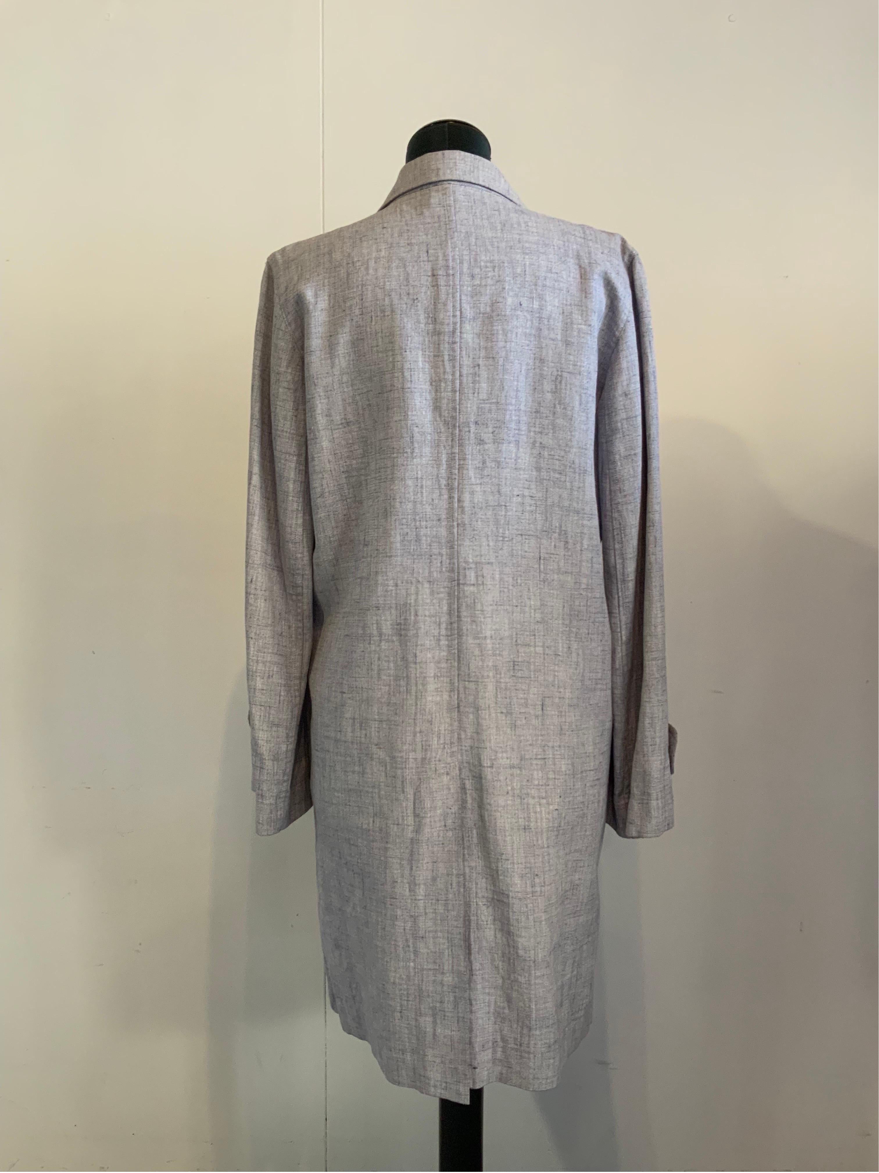 Women's or Men's Chanel Identification linen Grey Trench Coat For Sale