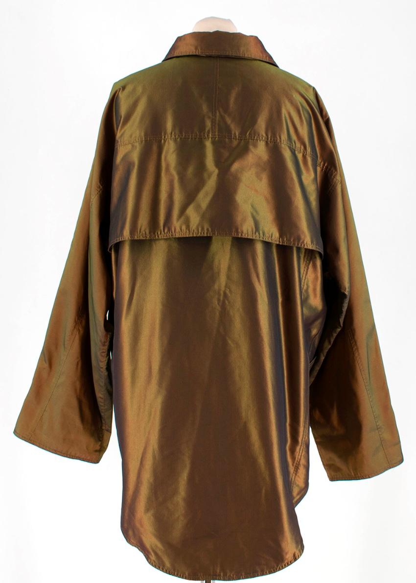 Brown Chanel Identification Oversize Iridescent Silk Jacket - Size US6 For Sale