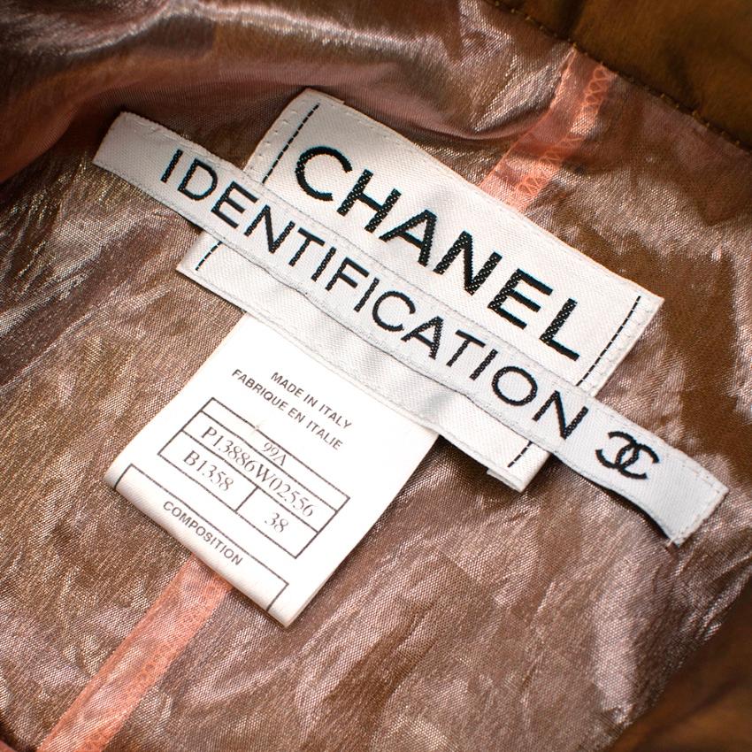 Brown Chanel Identification Oversize Iridescent Silk Jacket - Size US 6 For Sale