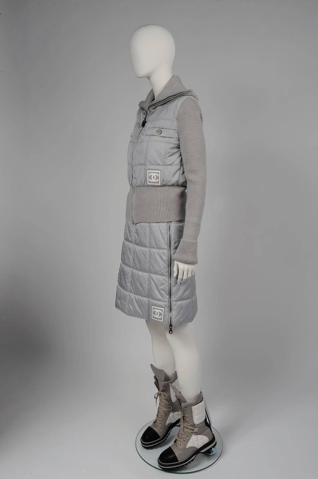Chanel Identification Runway Quilted Puffer Skirt Suit, Fall-Winter 2000 1
