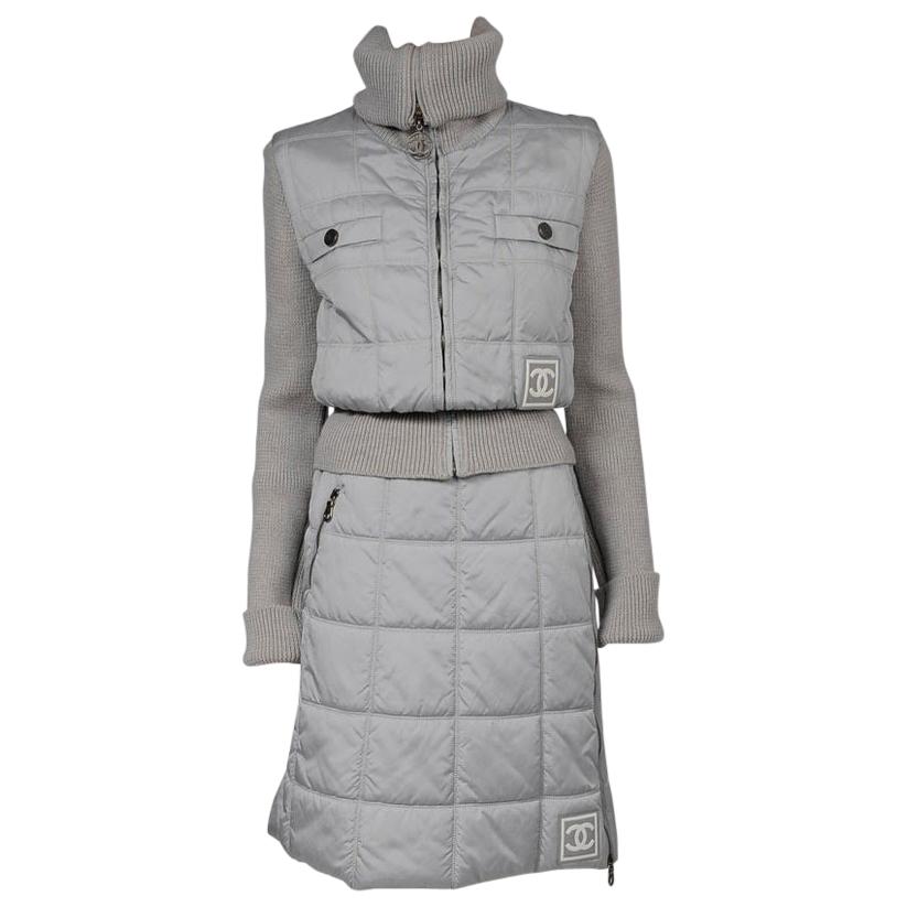 Chanel Identification Runway Quilted Puffer Skirt Suit, Fall-Winter 2000