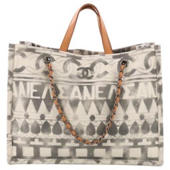 Chanel Iliad Shopping Tote Printed Canvas Large