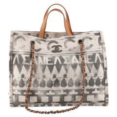 Chanel Iliad Shopping Tote Printed Canvas Medium