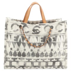 Chanel Iliad Shopping Tote Printed Canvas Medium