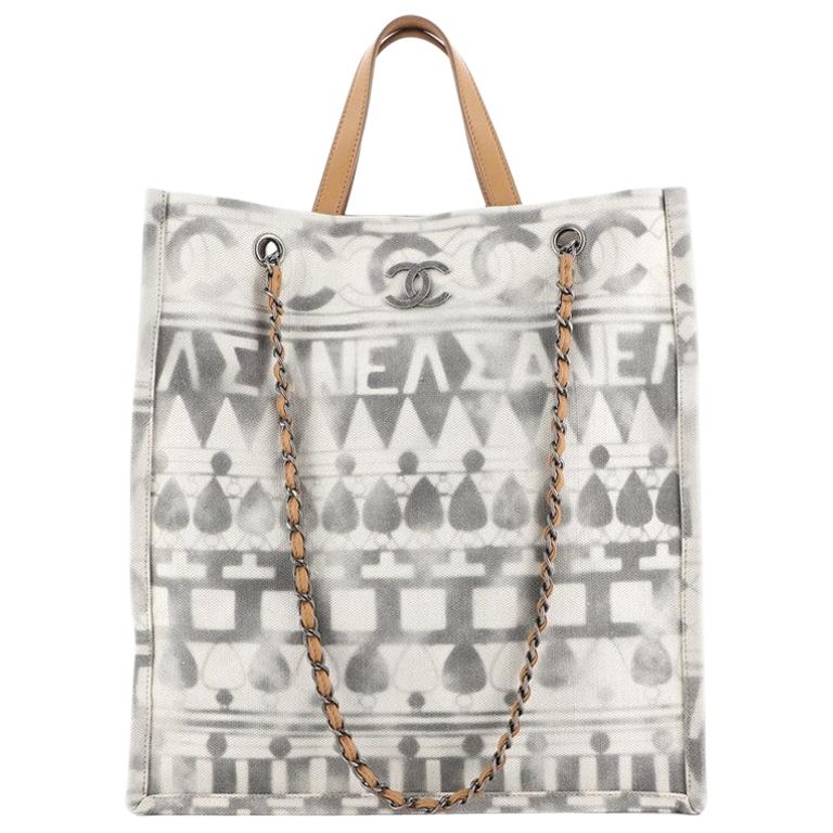 Chanel Iliad Shopping Tote Printed Canvas Tall