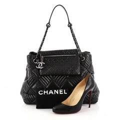 Chanel In and Out Flap Tote Quilted Lambskin Large