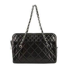 Chanel In The Business Camera Bag Quilted Patent Vinyl Large