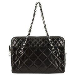 Chanel In The Business Camera Bag Quilted Patent Vinyl Large