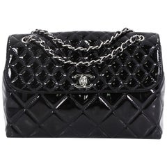 Chanel In The Business Flap Bag Quilted Patent Vinyl Maxi