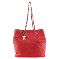 Chanel In The Business Tote Quilted Lambskin North South