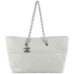 Chanel In The Business Tote Quilted Patent Vinyl Large