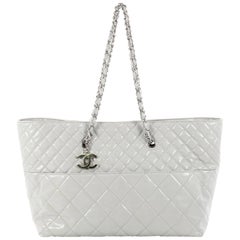 Chanel In The Business Tote Quilted Patent Vinyl Large