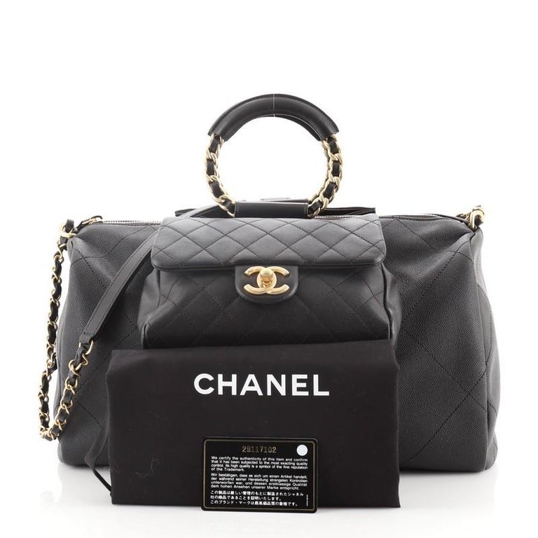 CHANEL CHANEL Top handle 2WAY bowling Boston bag Caviar Lambskin leather  Black Used CC ｜Product Code：2106800498424｜BRAND OFF Online Store