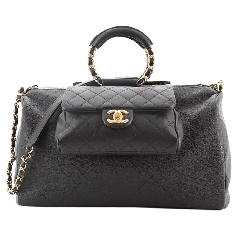 CHANEL Caviar Quilted Small Carry Around Bowling Bag Black 227533