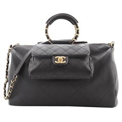 Chanel In The Loop Bowling Bag Quilted Caviar and Lambskin Large
