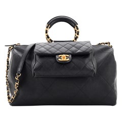 Chanel In The Loop Bowling Bag Quilted Caviar and Lambskin Large