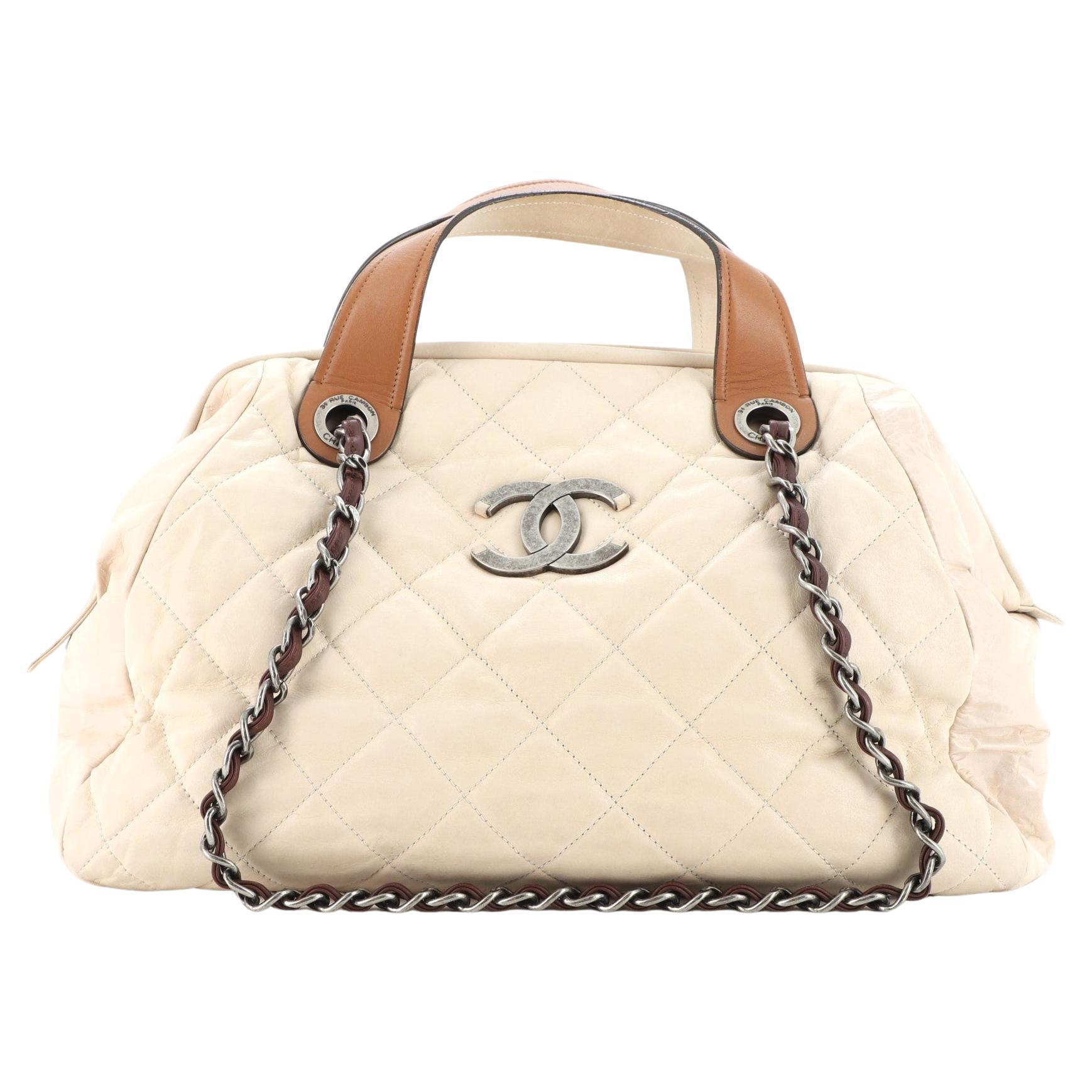 Chanel In The Mix Bowler Bag Quilted Iridescent Calfskin at 1stDibs