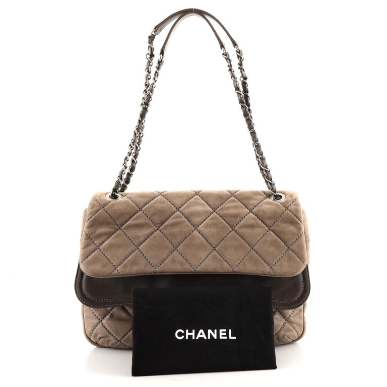 Chanel Multicolor Patchwork Tweed, Leather And Denim Jumbo Flap