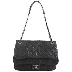 Chanel In The Mix Double Flap Bag Quilted Iridescent Calfskin Jumbo