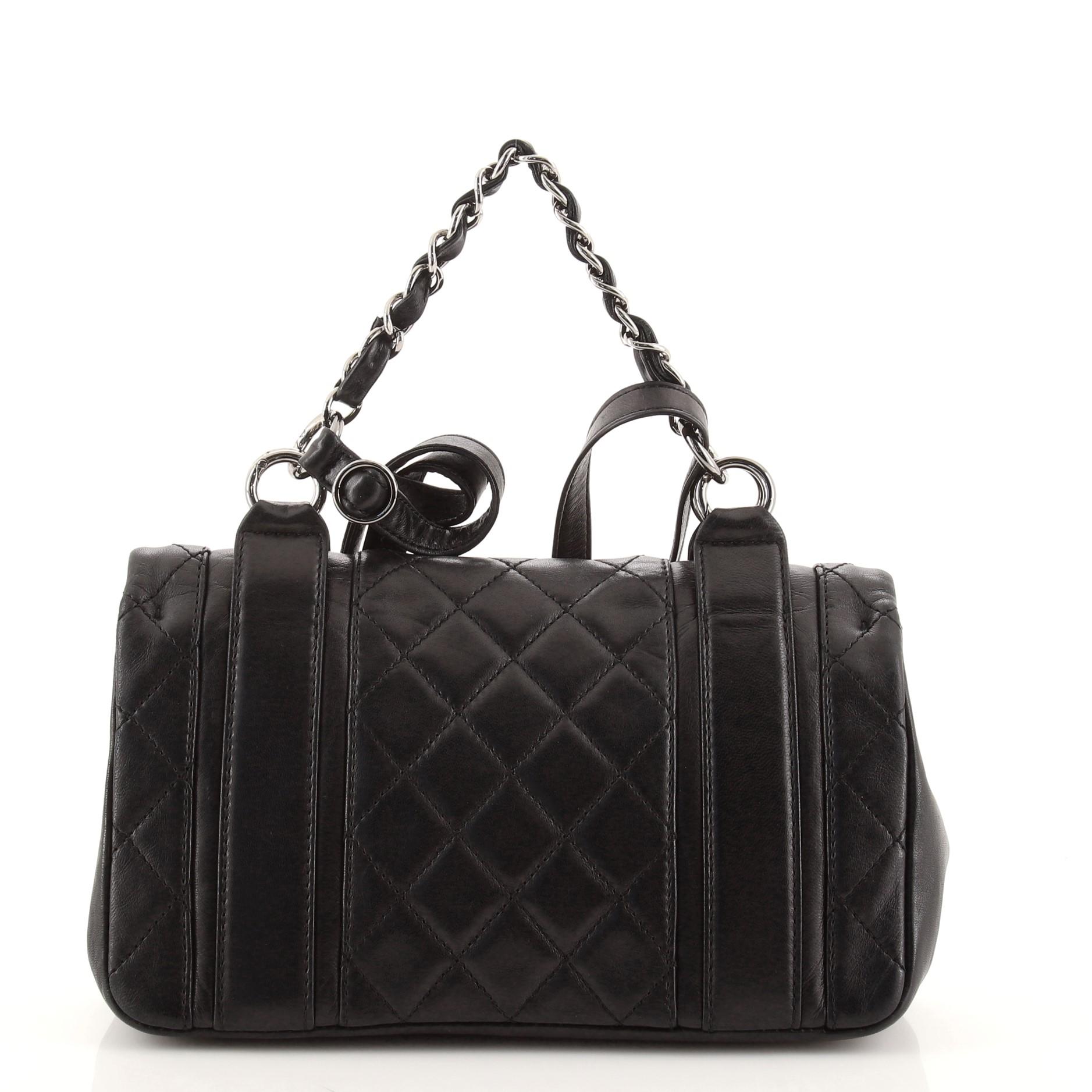 Black Chanel In the Mix Messenger Bag Quilted Lambskin Medium