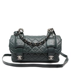 Chanel “In The Mix” Quilted Green Messenger Bag with Silver Hardware