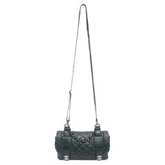 Chanel “In The Mix” Quilted Green Messenger Bag with Silver Hardware