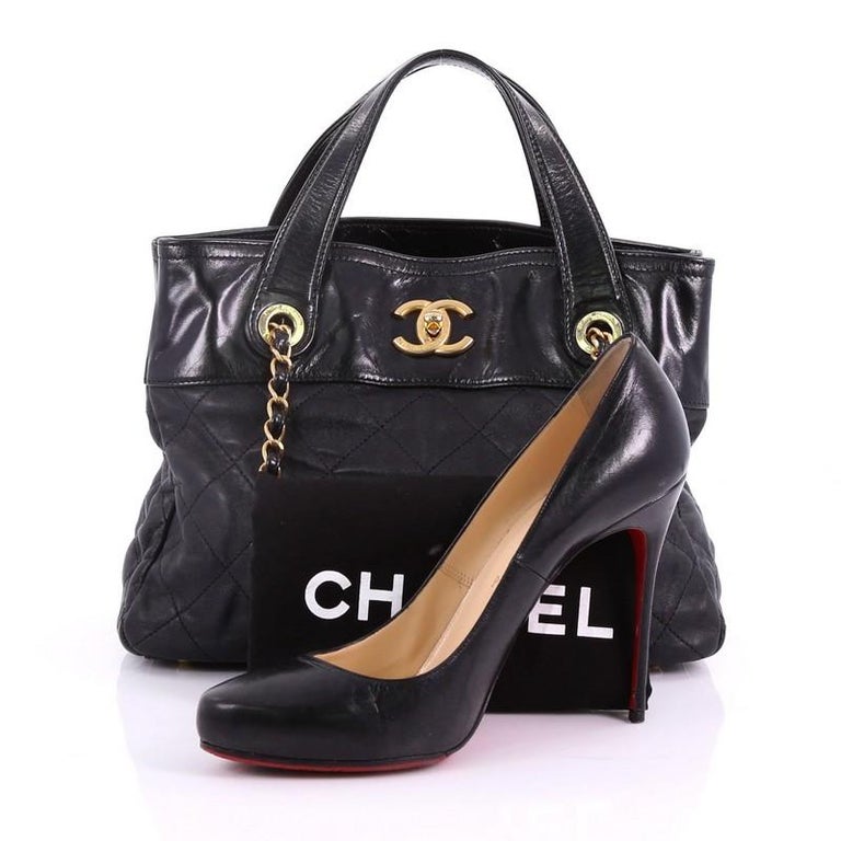 Chanel In The Mix Quilted Calfskin Small Shopping Tote Bag