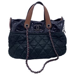 CHANEL In The Mix Tote Black Quilted Leather CC Silver Hardware