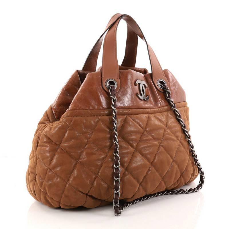 Brown Chanel In The Mix Tote Quilted Iridescent Calfskin Large