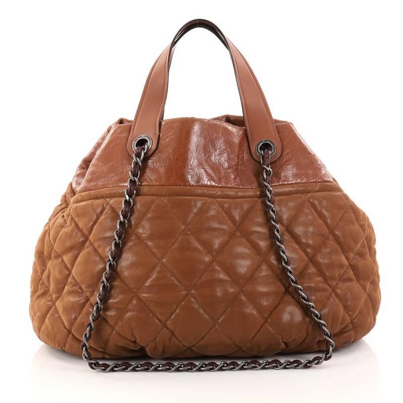 Chanel In The Mix Tote Quilted Iridescent Calfskin Large In Good Condition In NY, NY