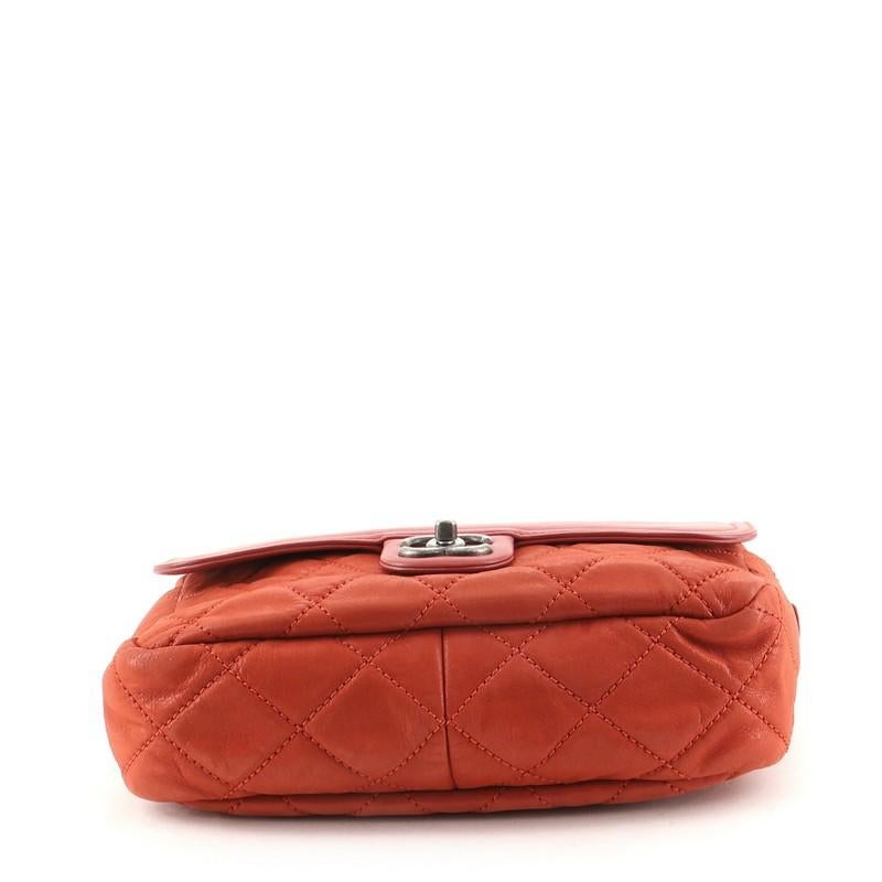 Brown Chanel In The Mix Zip Flap Bag Quilted Aged Calfskin Medium
