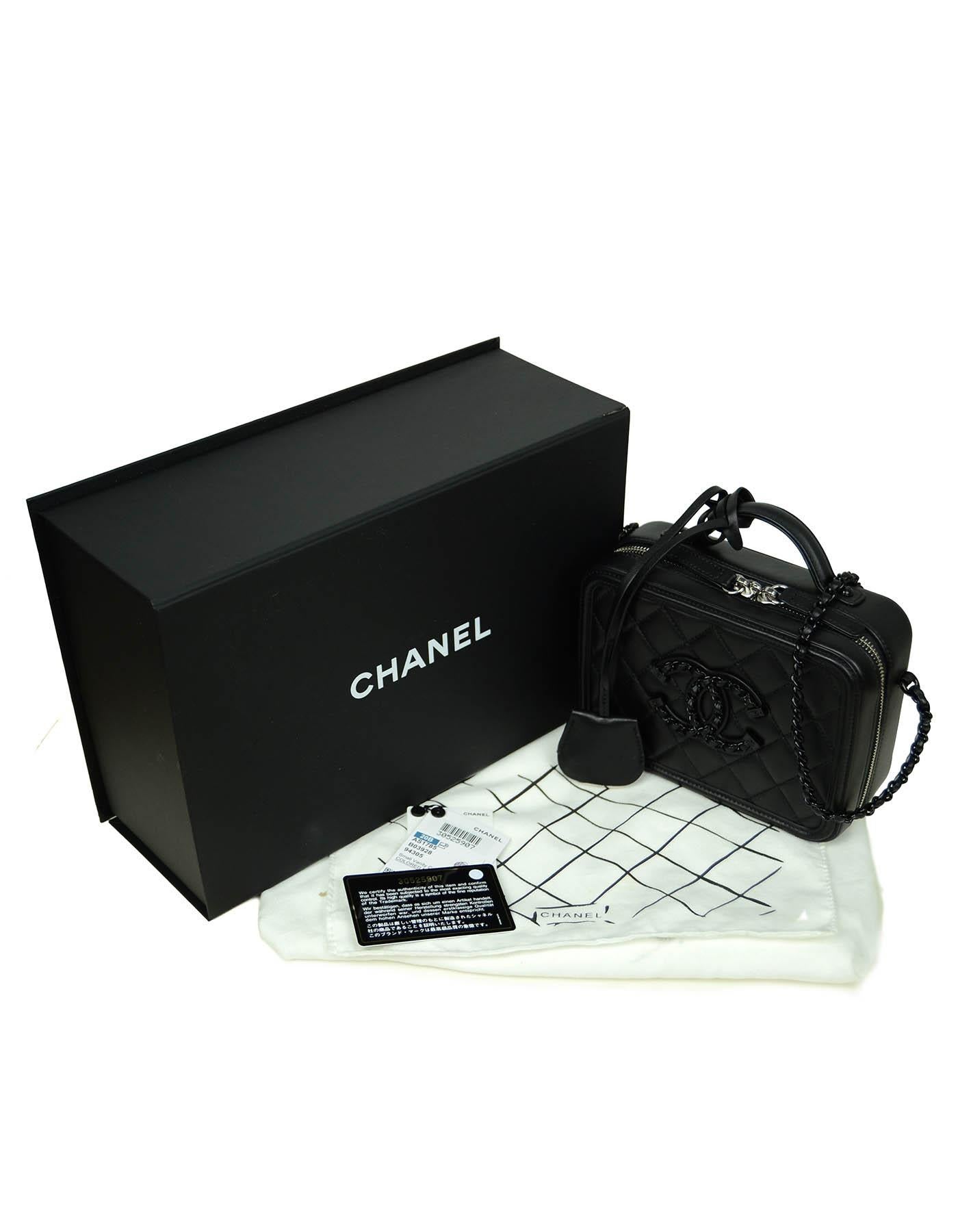 Chanel Incognito SO BLACK Small CC Filigree Vanity Case Crossbody Bag  1