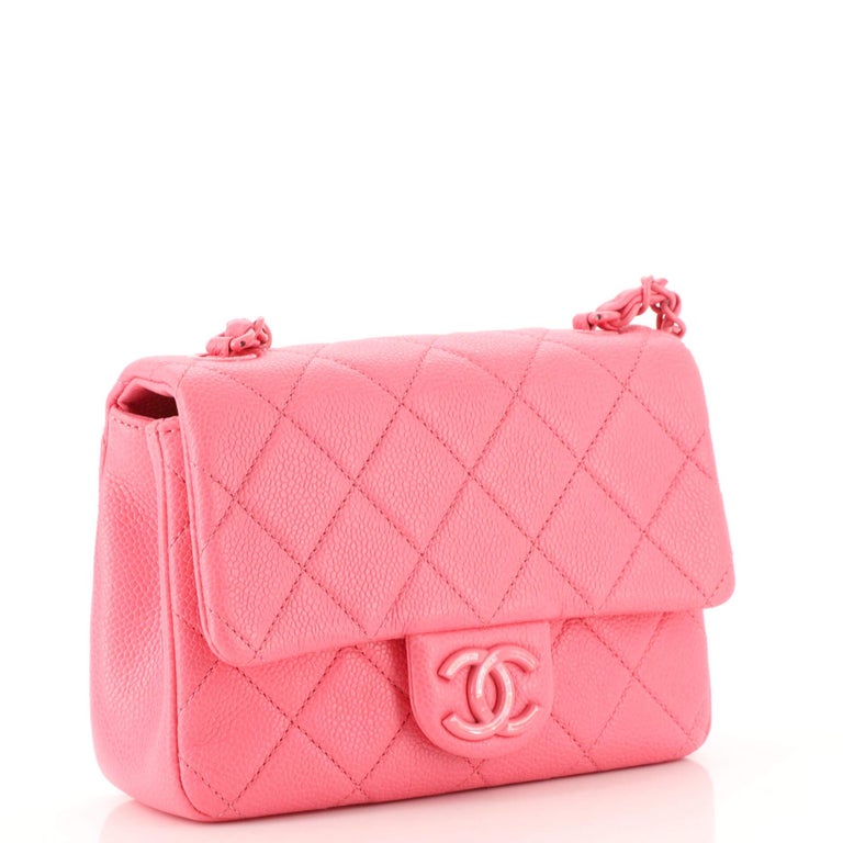 Pink Caviar Quilted Incognito Square Flap Bag