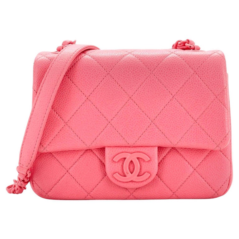 1990 Chanel Red Quilted Lambskin Vintage Mini Flap Bag