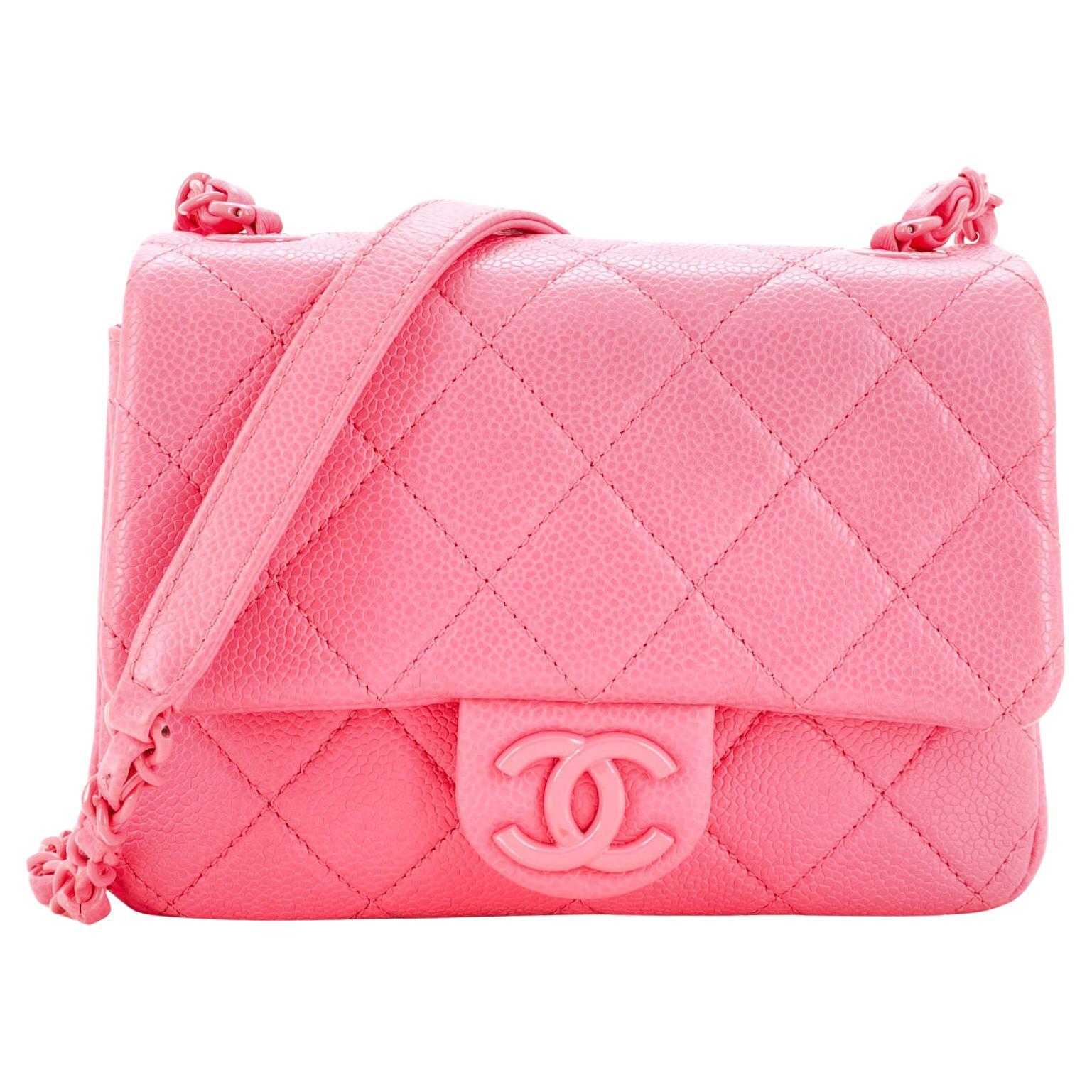 Chanel Pink Iridescent Quilted Calfskin Square Mini Classic Flap Bag - Handbag | Pre-owned & Certified | used Second Hand | Unisex