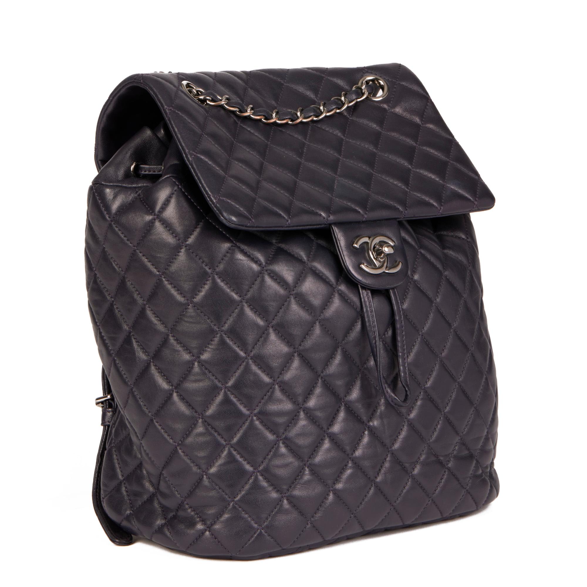 CHANEL
Indigo Quilted Lambskin Large Urban Spirit Backpack

Xupes Reference: HB4346
Serial Number: 23401474
Age (Circa): 2017
Accompanied By: Chanel Dust Bag, Authenticity Card
Authenticity Details: Authenticity Card, Serial Sticker (Made in