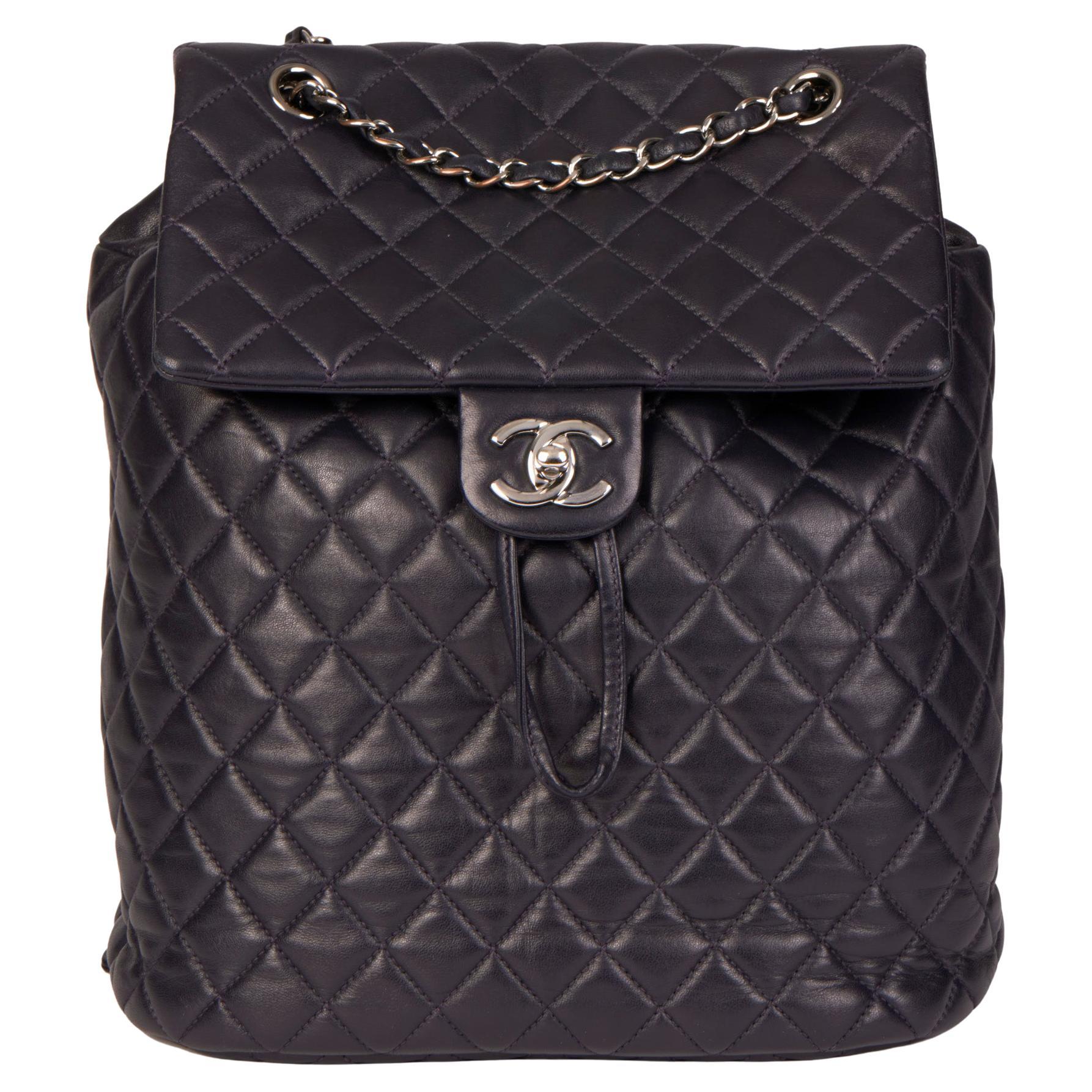 CHANEL Indigo Quilted Lambskin Large Urban Spirit Backpack