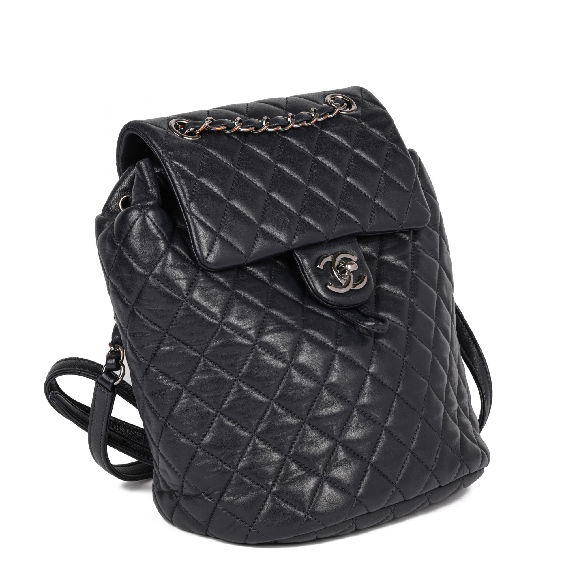 CHANEL
Indigo Quilted Lambskin Small Urban Spirit Backpack

Xupes Reference: HB5175
Serial Number: 23298554
Age (Circa): 2016
Accompanied By: Chanel Dust Bag, Authenticity Card
Authenticity Details: Authenticity Card, Serial Sticker (Made in