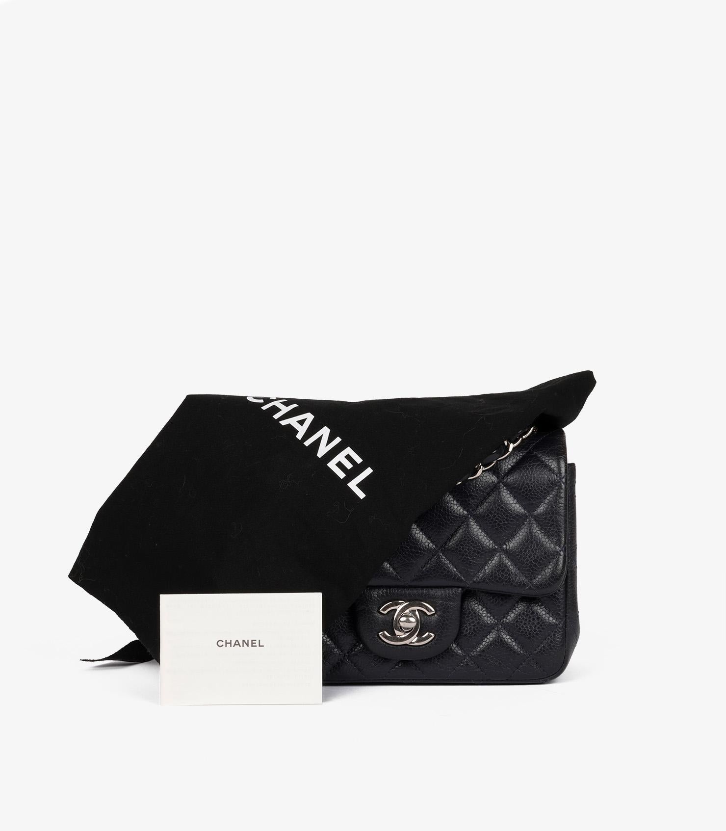 Chanel Indigo Quilted Washed Caviar Leather Square Mini Flap Bag For Sale 7