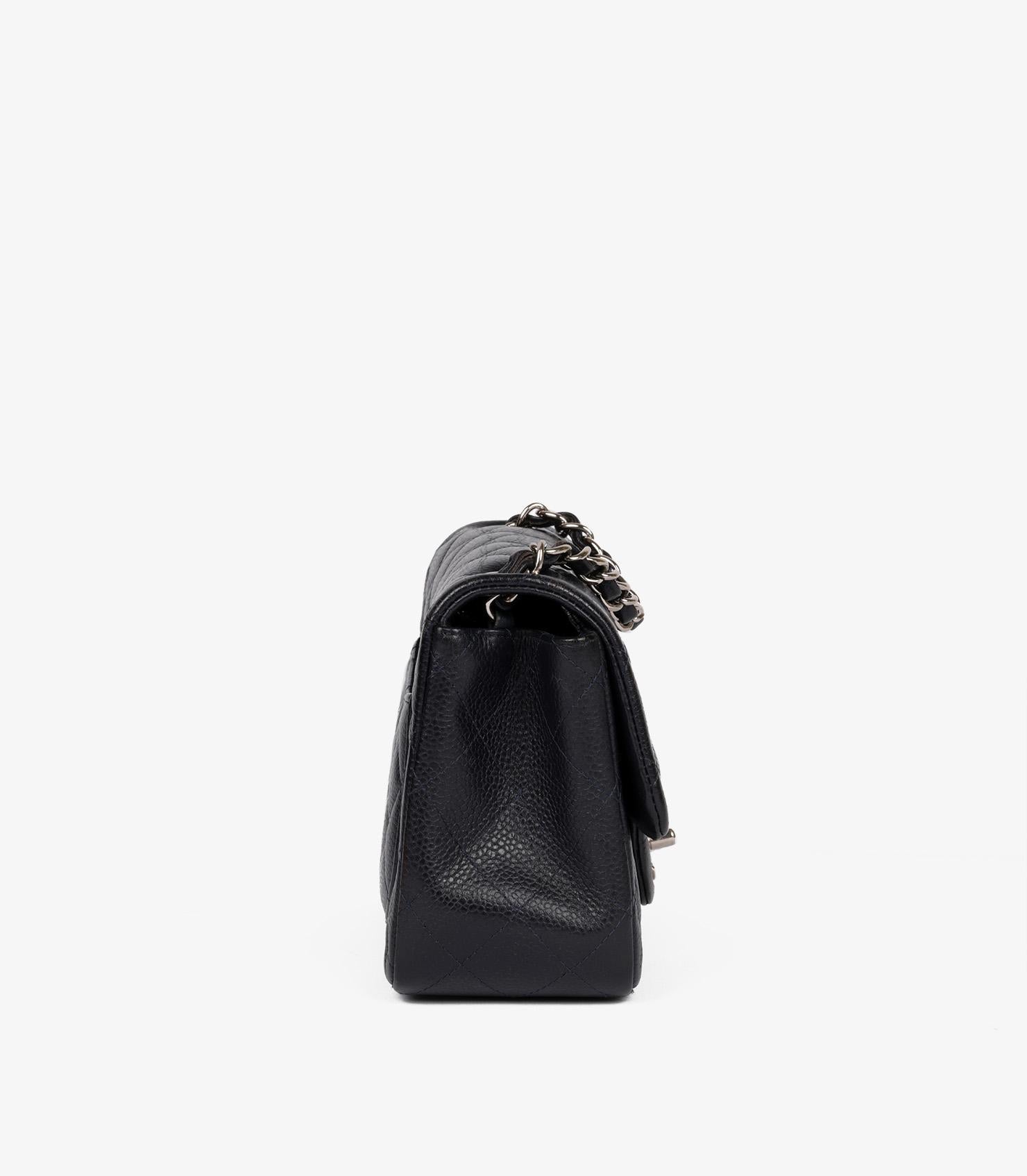 Chanel Indigo Quilted Washed Caviar Leather Square Mini Flap Bag In Excellent Condition In Bishop's Stortford, Hertfordshire