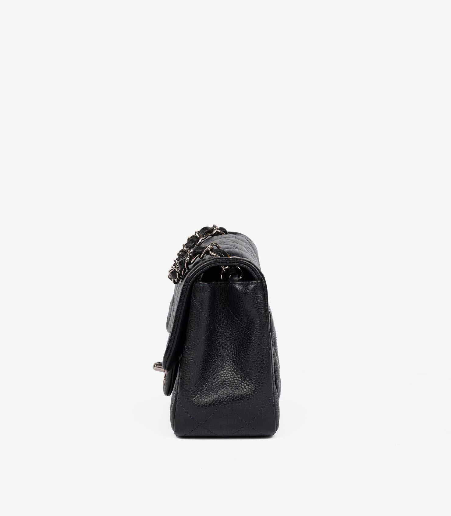 Women's Chanel Indigo Quilted Washed Caviar Leather Square Mini Flap Bag