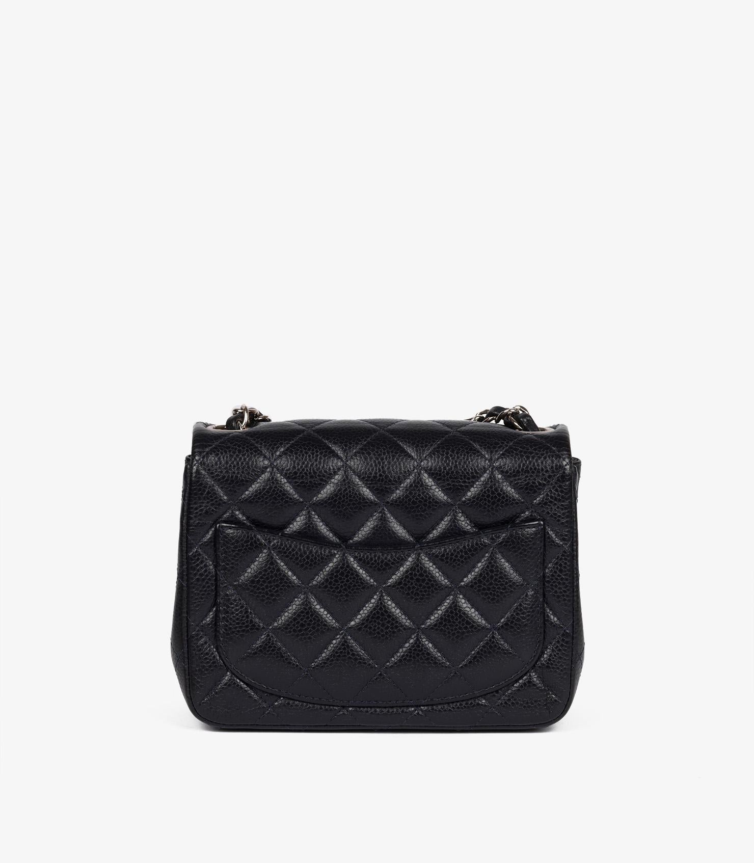Chanel Indigo Quilted Washed Caviar Leather Square Mini Flap Bag For Sale 2