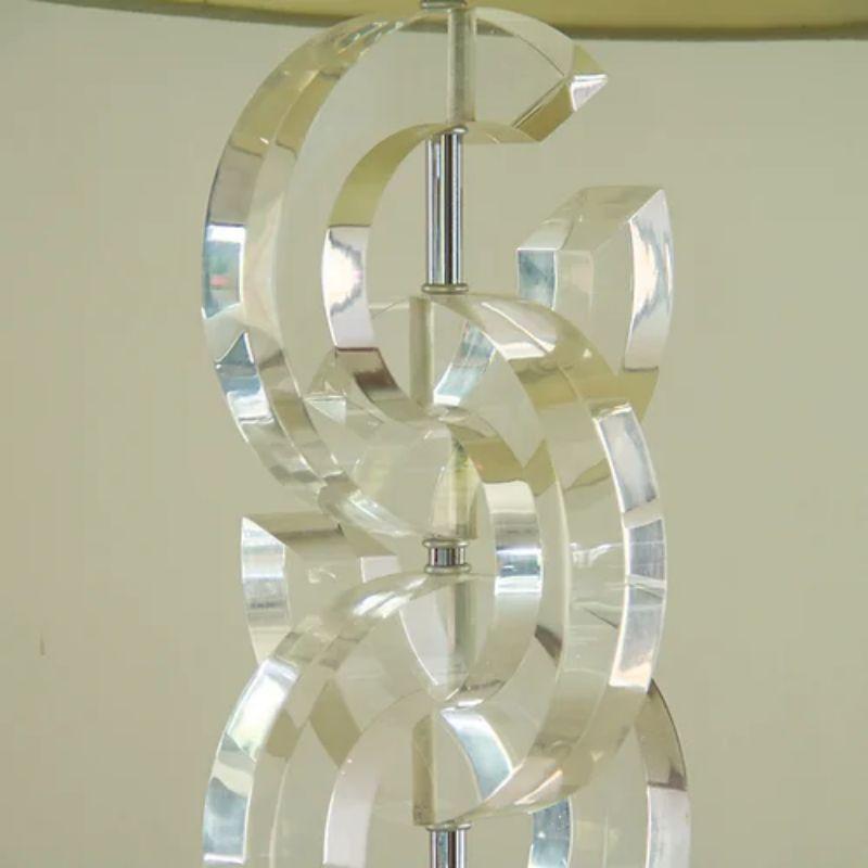 Chanel Inspired Lucite Lamp, 1970s In Good Condition In Donhead St Mary, Wiltshire