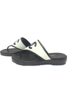 Chanel interlocking CC black and white sandals