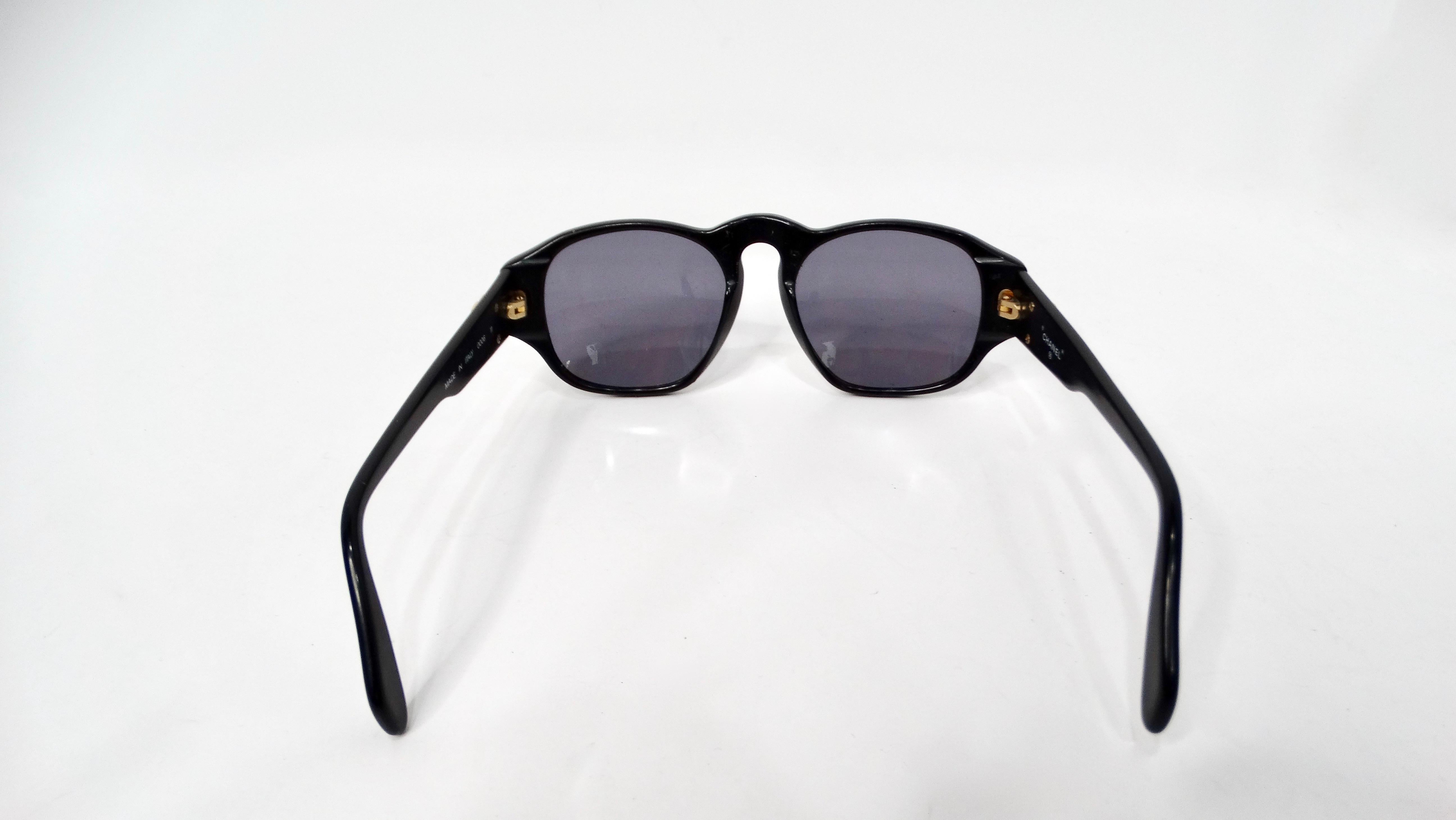 Women's Chanel Interlocking CC Black Square Framed Sunglasses For Sale
