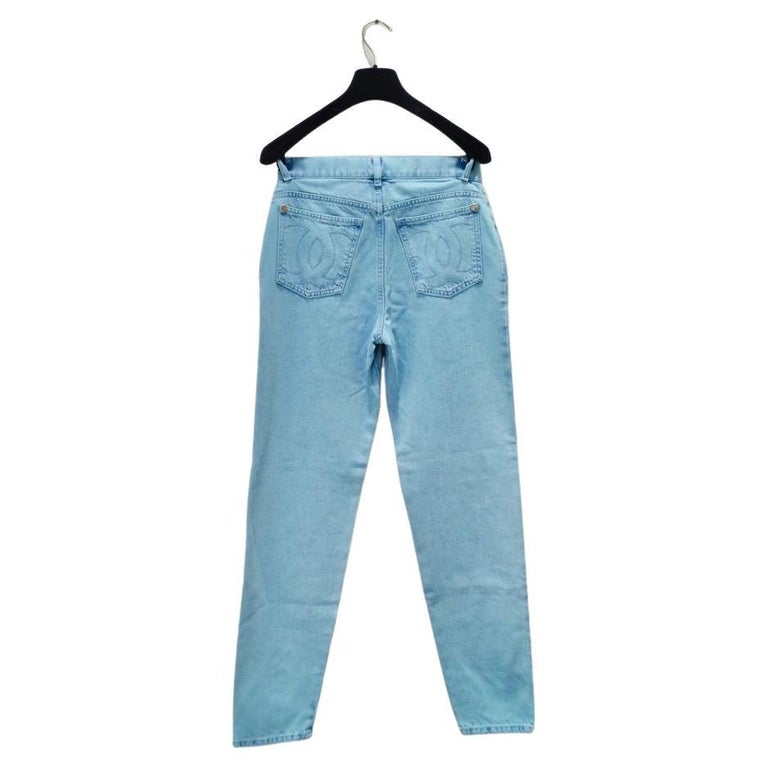 Chanel Stretch Woven Double Faced Denim Boyfriend Jeans W Rolled Cuffs main image 1