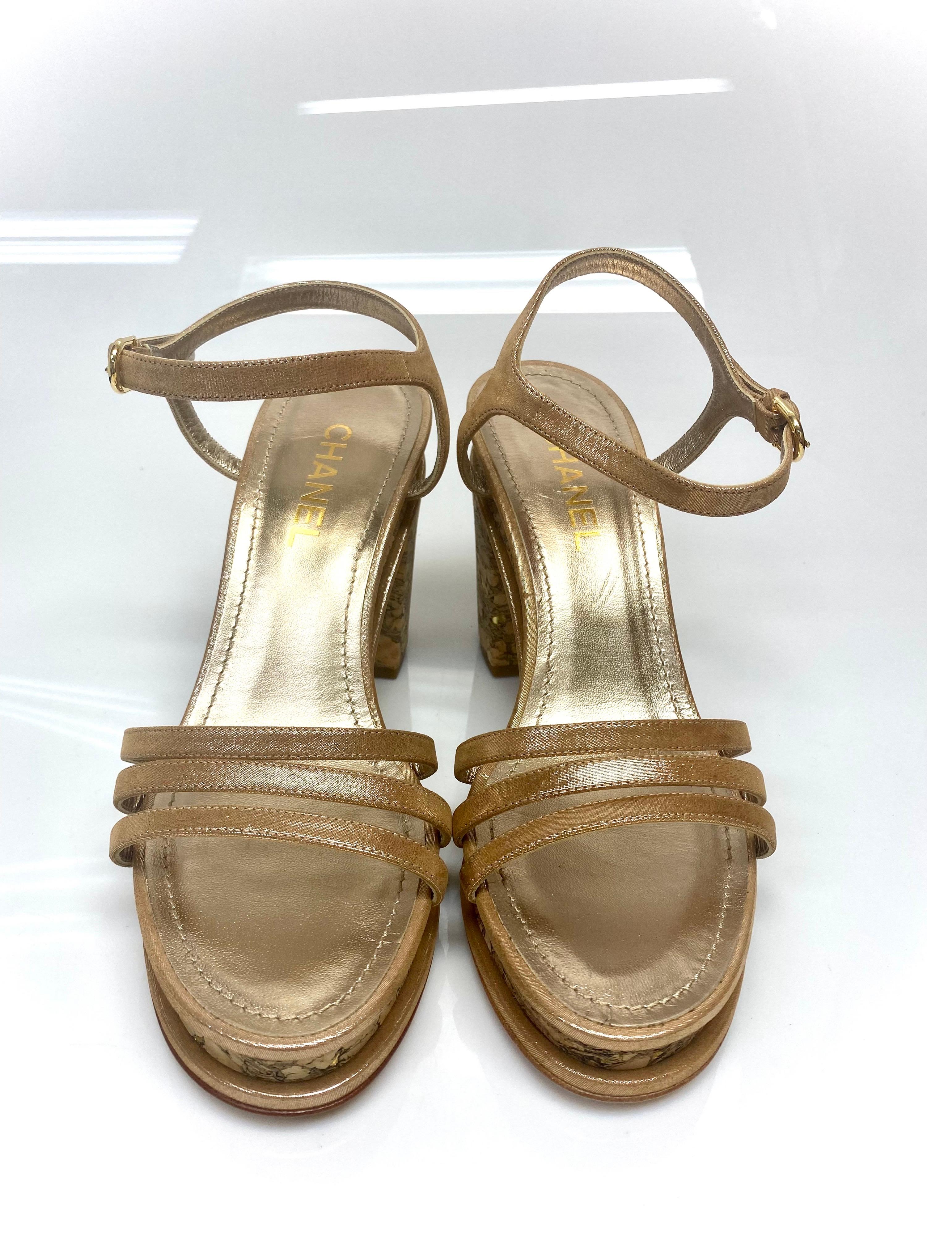 chanel cork sandals