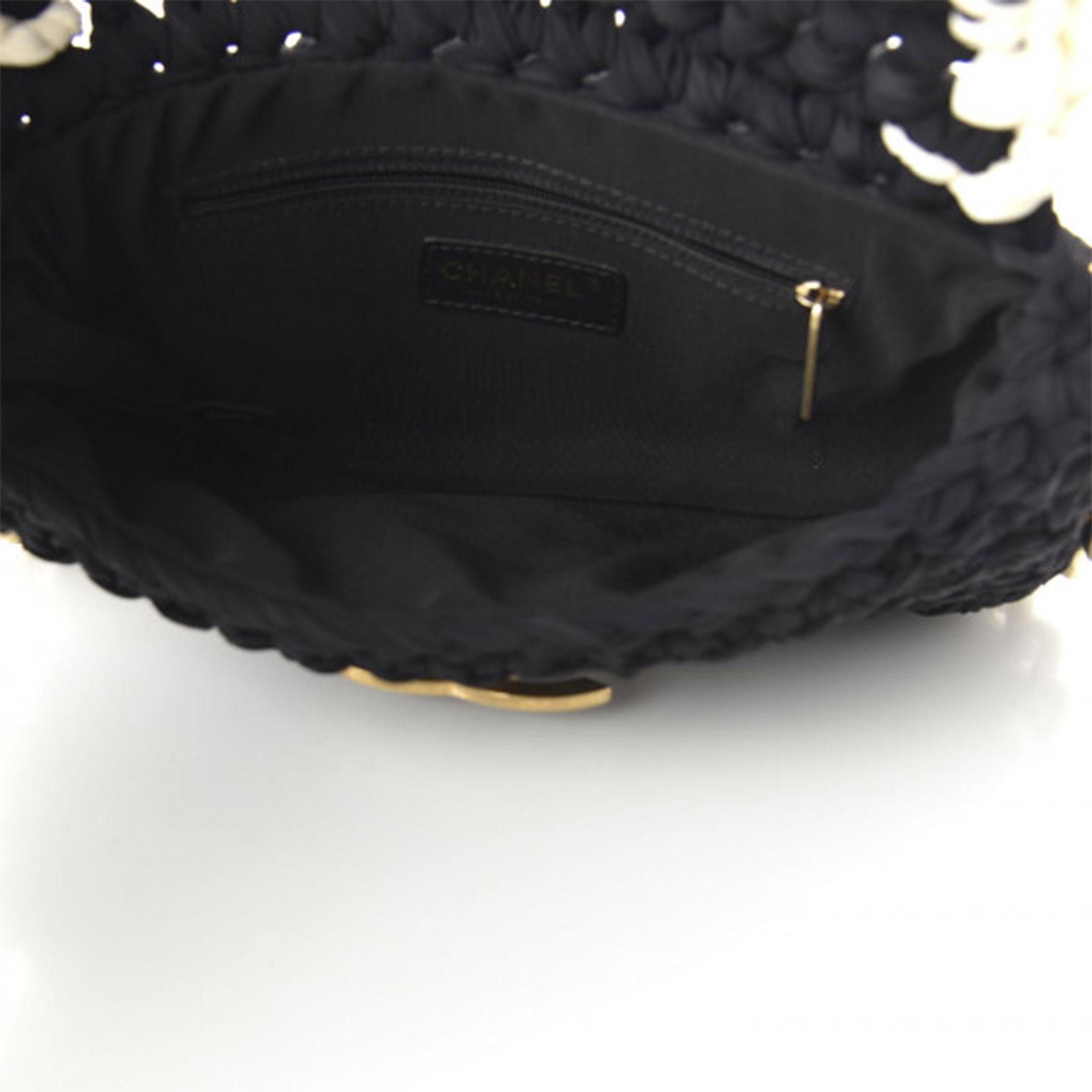 Chanel Interwoven Woven Crochet Bicolor Two Tone Medium Black & White Flap Bag For Sale 8