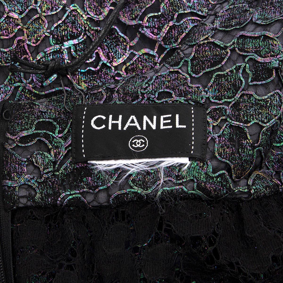 CHANEL iridescent 2016 16C SEOUL FLORAL LACE DROP CROTCH Jumpsuit M For Sale 1