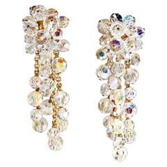 Chanel Iridescent Beaded Dangle Earrings
